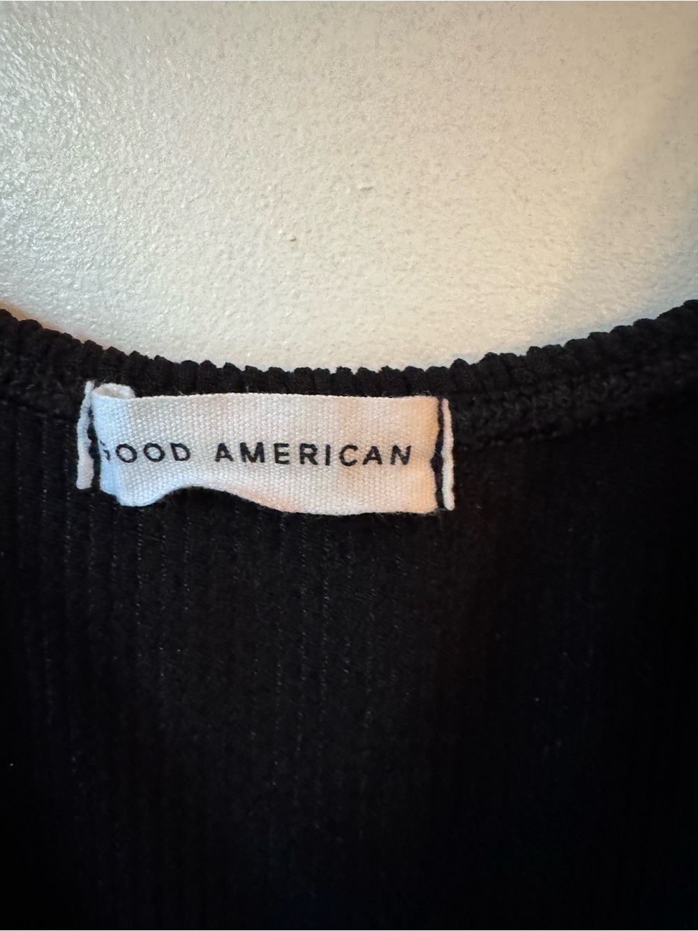 Good American Always Fits Black Ribbed Tank Dress 3/4 - Picture 2 of 5